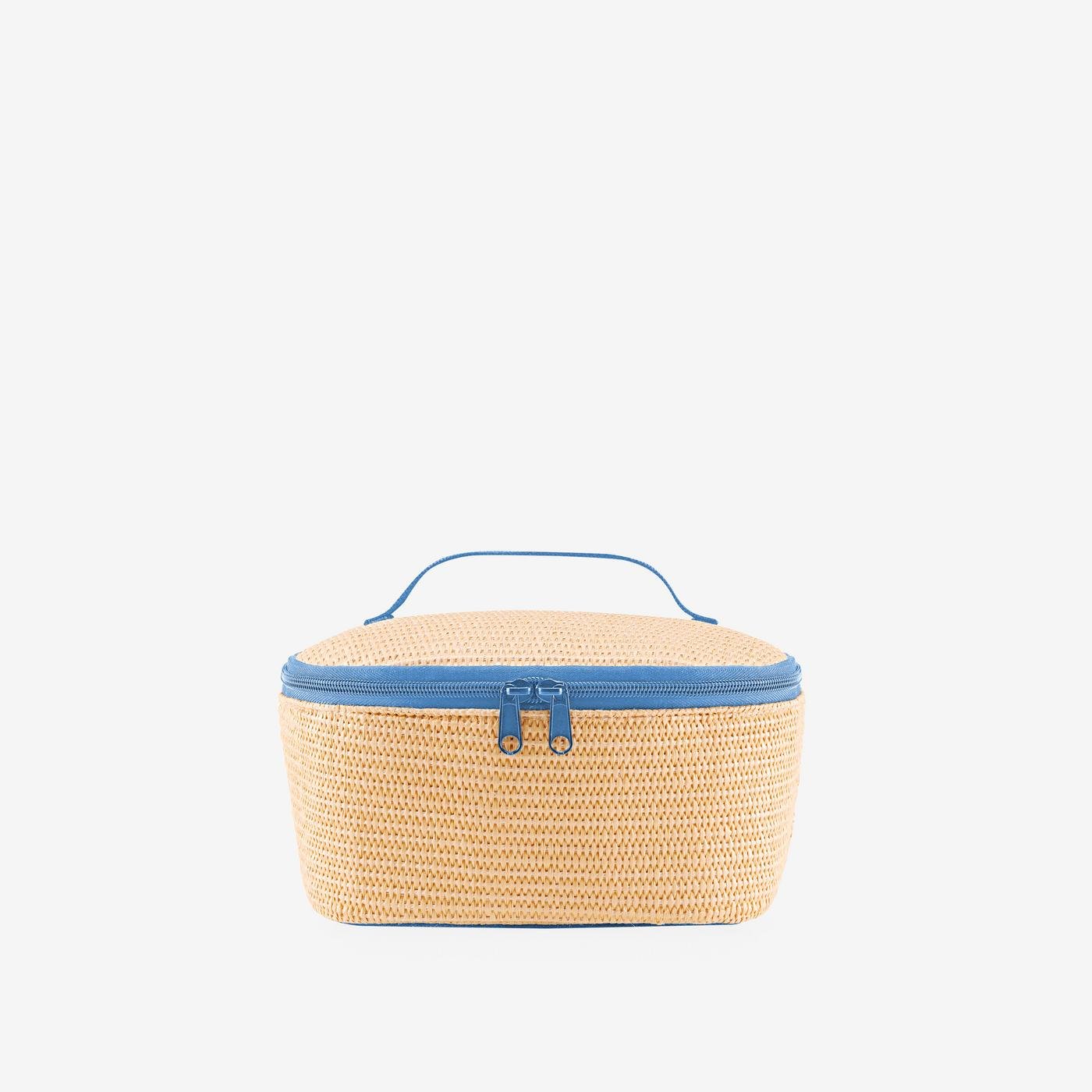 coolerbag S pocket raffia blue